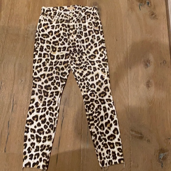 MOTHER Leopard High Waisted Looker Ankle Frey - Picture 1 of 5